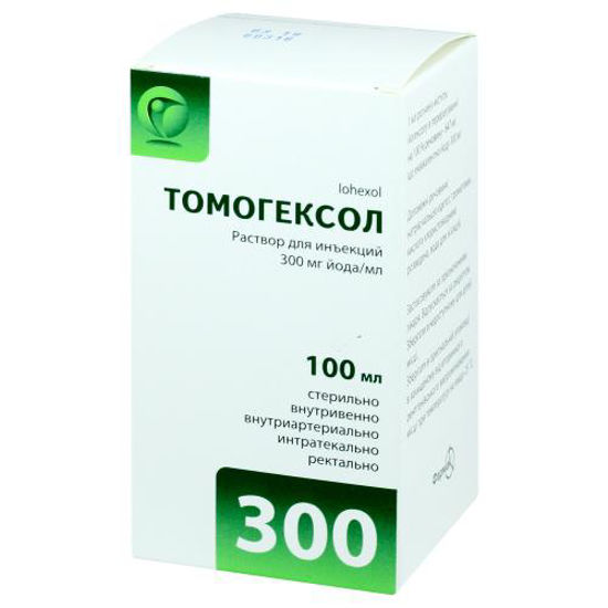Томогексол розчин для ін"єкцій 300 мг йоду/мл 100 мл